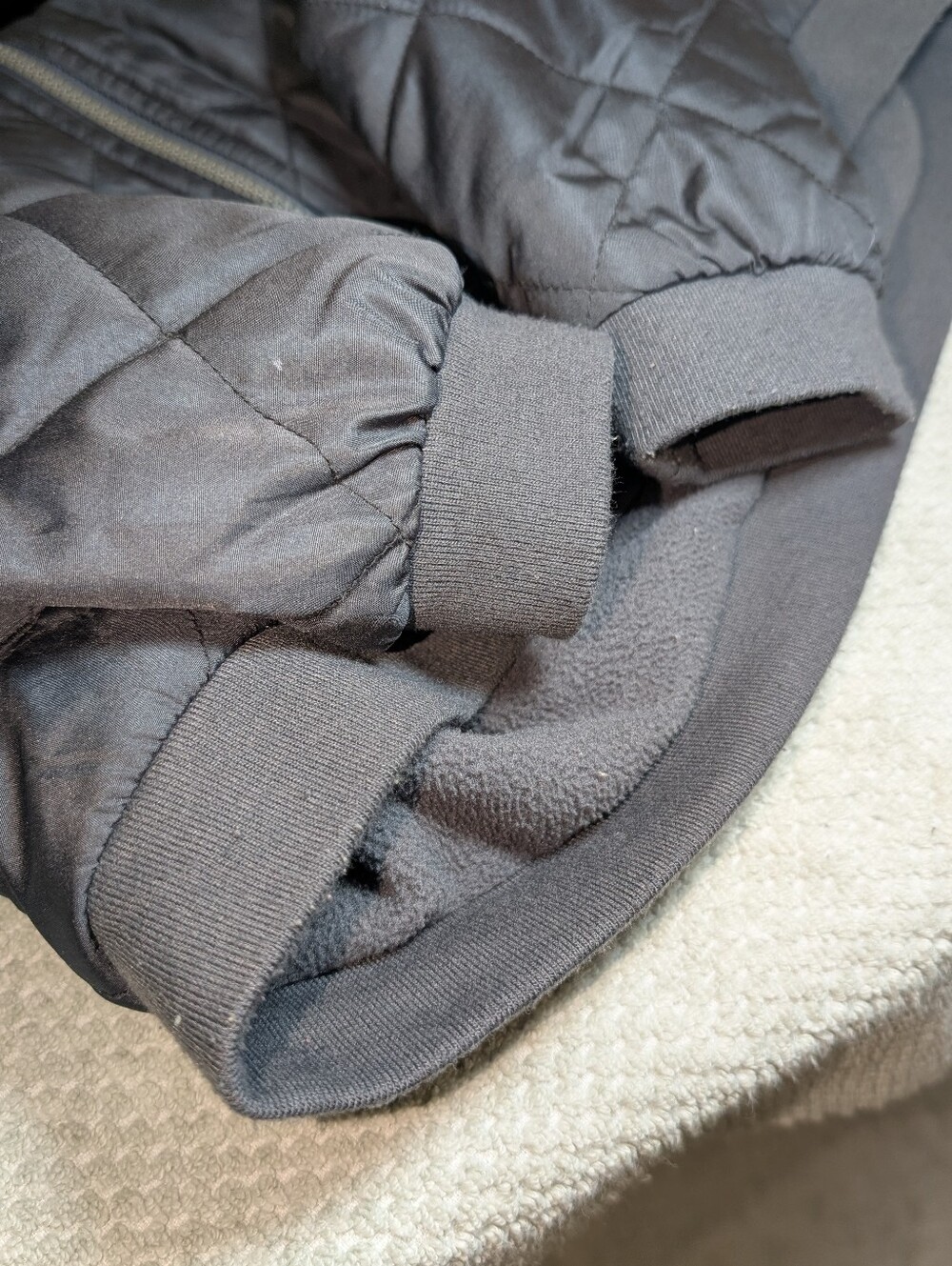 Carter's Kids 10 Gray Quilted Hooded Puffer Jacket Zup Up Fleece Lined - Picture 7 of 7